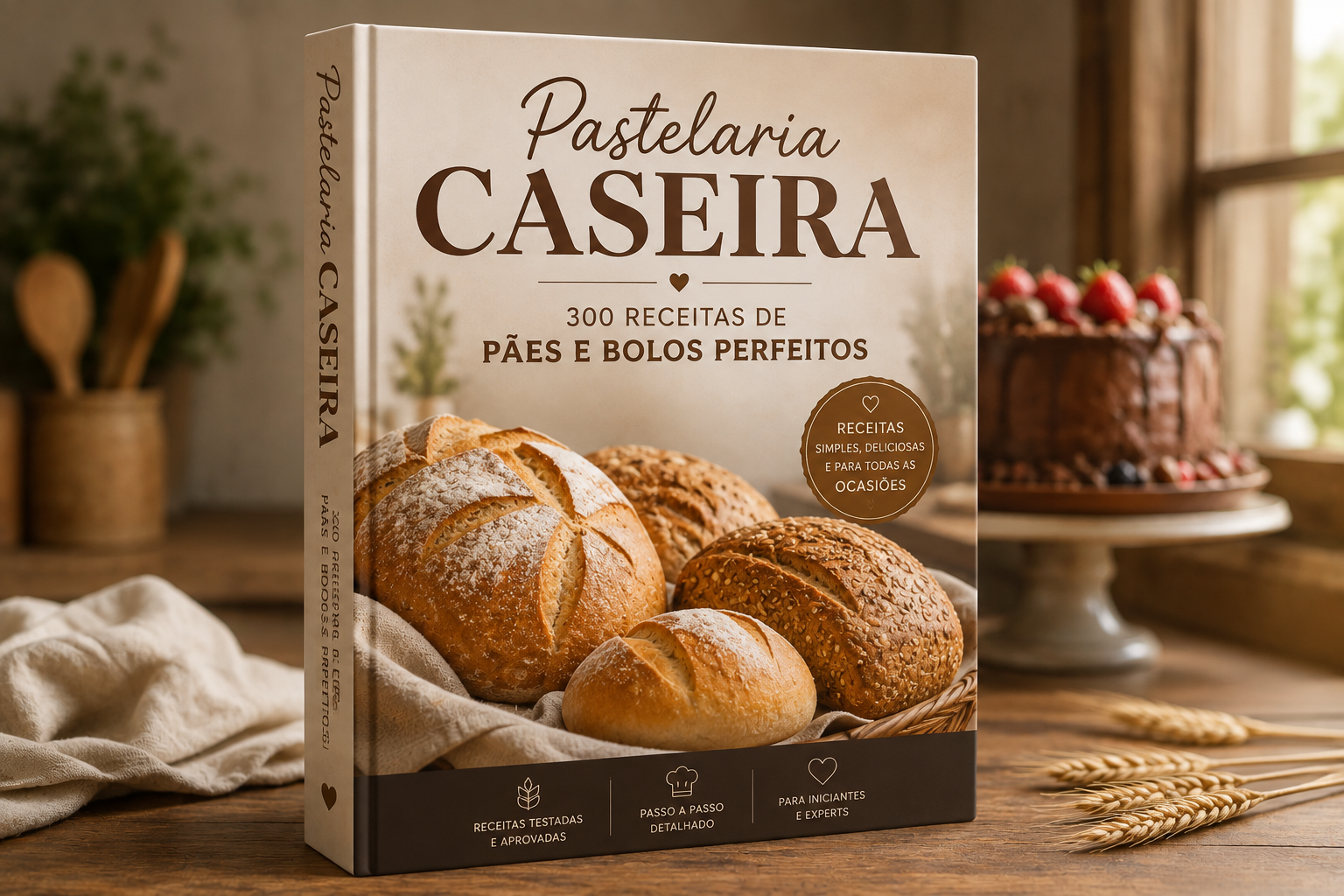 Livro digital de 300 receitas de pão e bolos sem glúten e sem açúcar